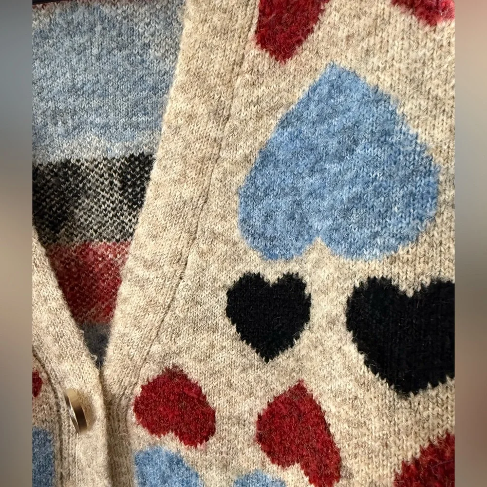 Anthropologie Free the Roses Heart Print Cardigan - Picture 5 of 8